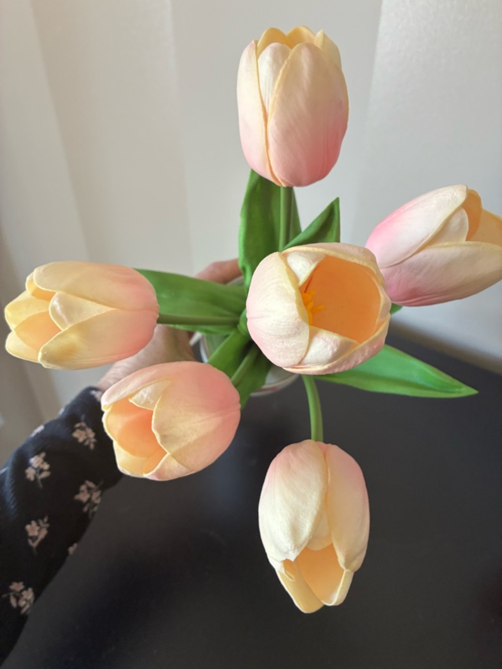 Set of 2, Candle by Bath & Body Works Champagne Toast NEW! & Tulips in Vase - Picture 7 of 8